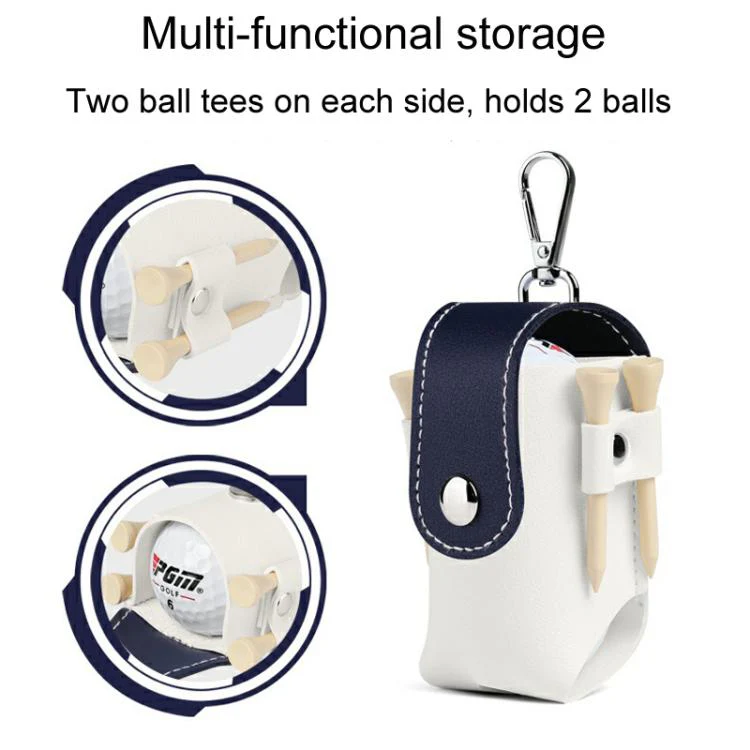PGM QJ008 Unisex Portable Magnetic Closure Golf Ball Storage Belt Pouch(White Pink) - Image 5