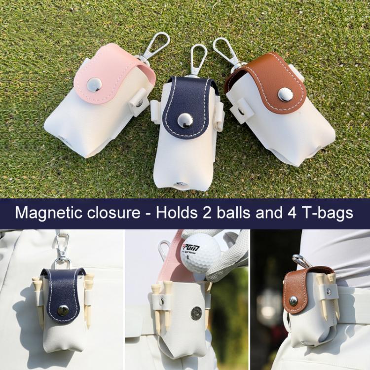 PGM QJ008 Unisex Portable Magnetic Closure Golf Ball Storage Belt Pouch(White Pink) - Image 8