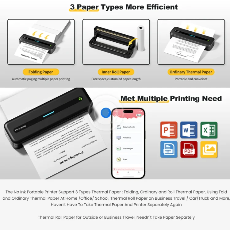 Phomemo M832 300dpi Wireless Thermal Portable Printer, Size: A4 Version(White) - Image 8