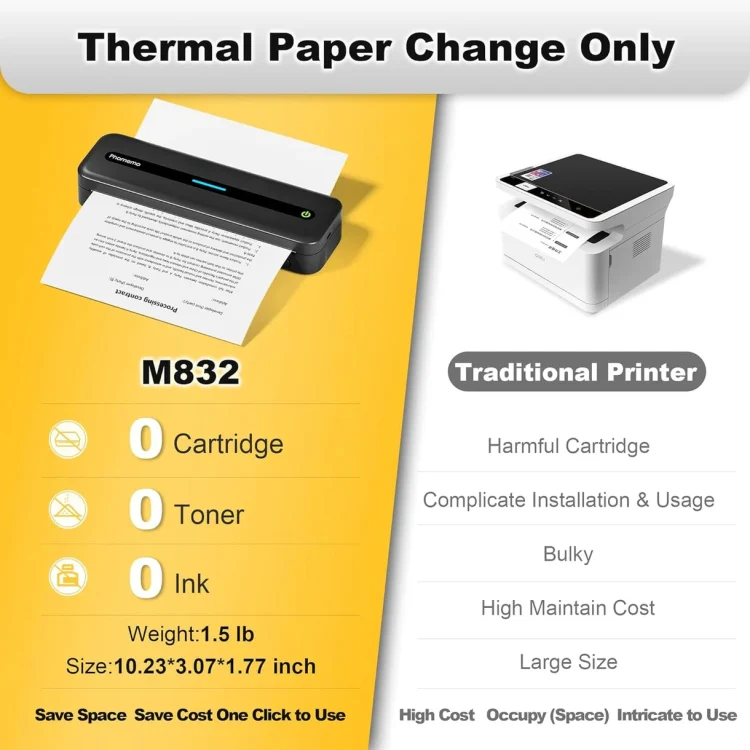 Phomemo M832 300dpi Wireless Thermal Portable Printer, Size: Letter Version(Black) - Image 4