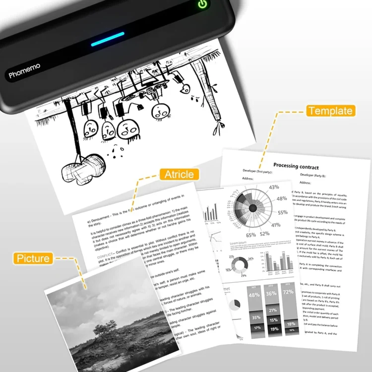 Phomemo M832 300dpi Wireless Thermal Portable Printer, Size: Letter Version(Black) - Image 5