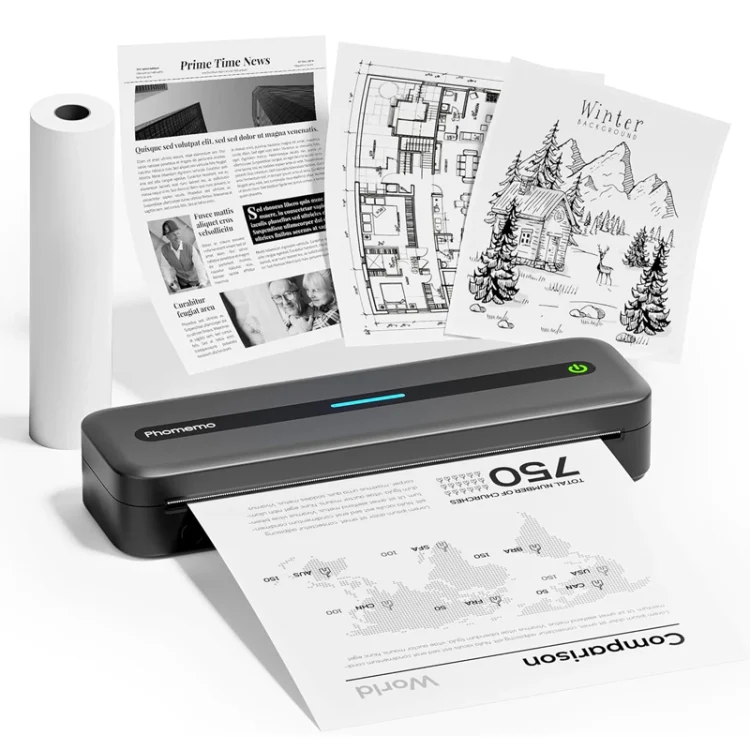 Phomemo M832 300dpi Wireless Thermal Portable Printer, Size: Letter Version(Gray)
