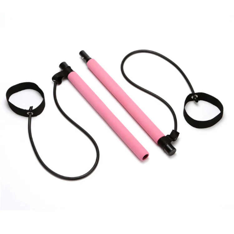 Pilates Stick Yoga Fitness Equipment Sports Stretching Band(Pink) - Image 2