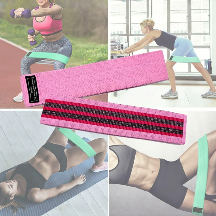 Pink Rally Medium Polyester-cotton + Latex Yarn Loop Tension Band Yoga Resistance Band, Size: 76 x 8cm - Image 2