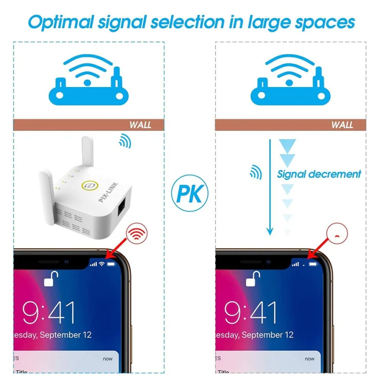 PIX-LINK WR22 300Mbps Wifi Wireless Signal Amplification Enhancement Extender, Plug Type:EU Plug(White) - Image 6