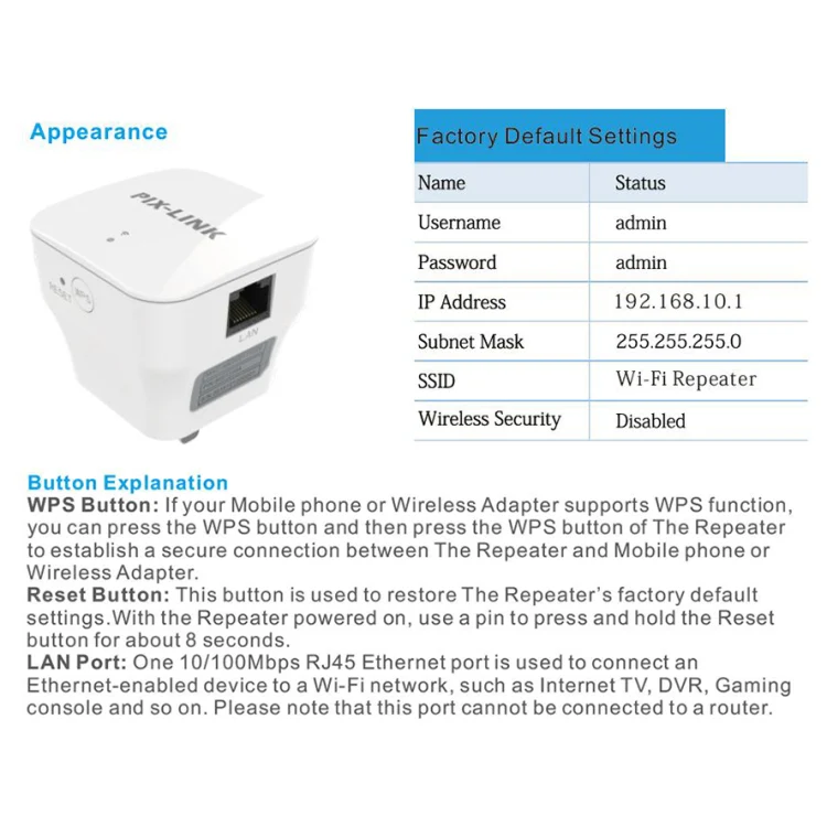 PIXLINK WR12 300Mbps WIFI Signal Amplification Enhanced Repeater, Plug Type:AU Plug - Image 10