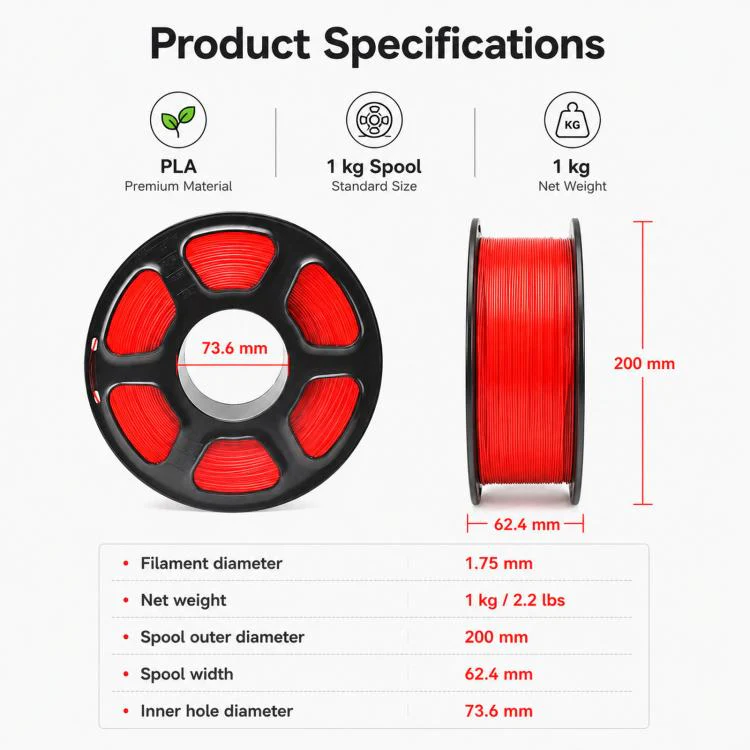 PLA 3D Printer Filament 1.75mm 1kg Spool Tangle-Free Eco-Friendly 3D Printing Material, Color: Pink - Image 6