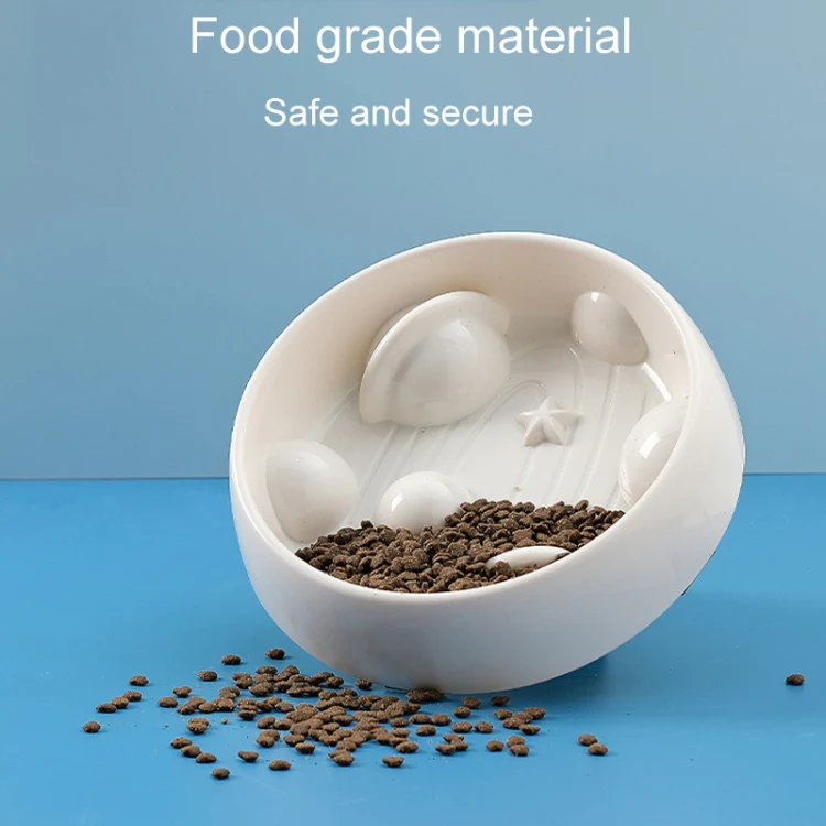 Planet Shape Pets Anti-Choking Slow Eating Bowl Cats And Dogs Spill Resistant Food Holder(White) - Image 6