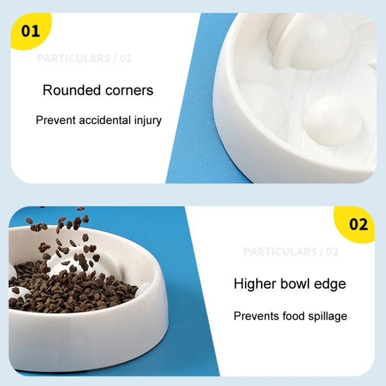 Planet Shape Pets Anti-Choking Slow Eating Bowl Cats And Dogs Spill Resistant Food Holder(White) - Image 8