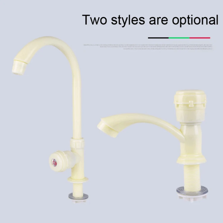 Plastic Kitchen Single Cold Sink Faucet Vertical Faucet, Specification: High Pole - Image 5