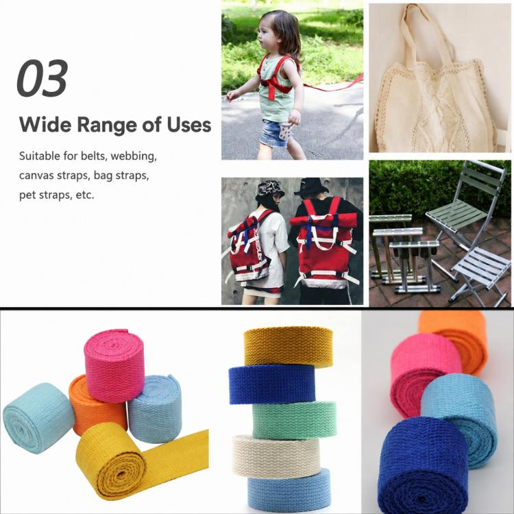 Polyester-Cotton Colorful Canvas Woven Band 50m, Width:3.8cm(Golden Yellow) - Image 6