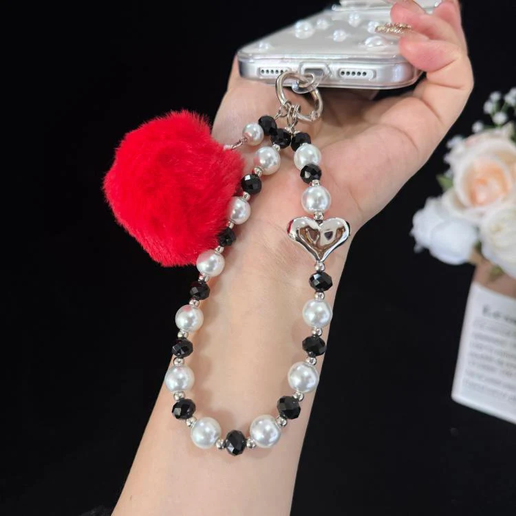 Pom-pom Pearl Heart Bracelet(Grey) - Image 7
