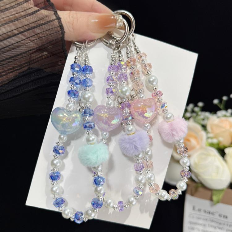 Pom-pom Sweetheart Iridescent Crystal Chain(Purple) - Image 4