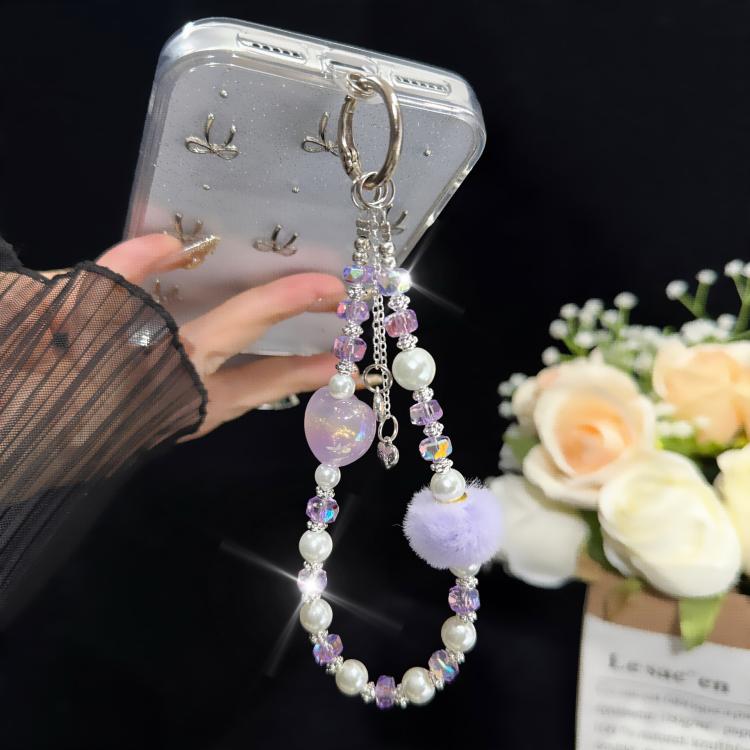 Pom-pom Sweetheart Iridescent Crystal Chain(Purple) - Image 7