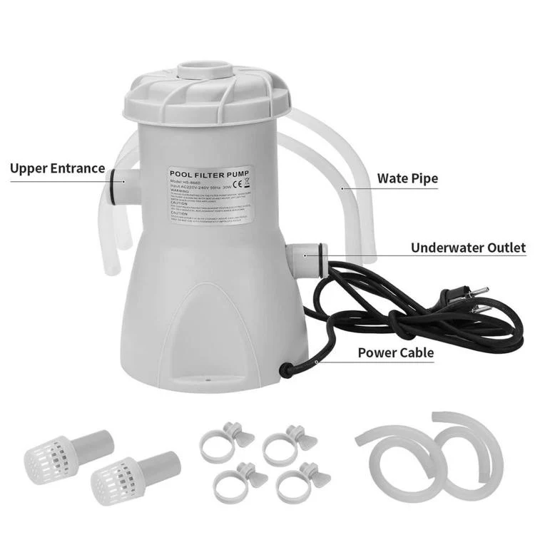 Pool Impurity Filter Pump Suitable For In-Ground Swimming Pools, Specification: 800gal EU Plug - Image 2