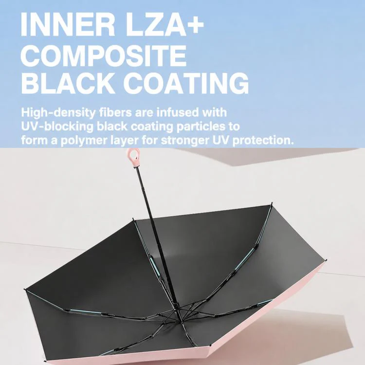 Portable 5-Fold Dual-Purpose Capsule Umbrella With Box Black Coating UV Protection Sun Umbrella(Pink) - Image 6