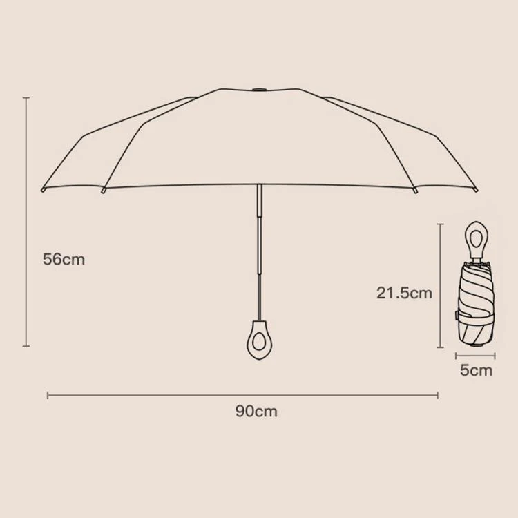 Portable 5-Fold Dual-Purpose Capsule Umbrella With Box Black Coating UV Protection Sun Umbrella(White) - Image 11