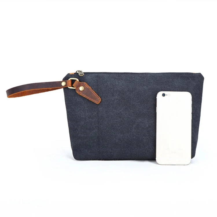 Portable Canvas Bag Large Capacity Washing Bag Cosmetics Storage Bag(Light Grey) - Image 7