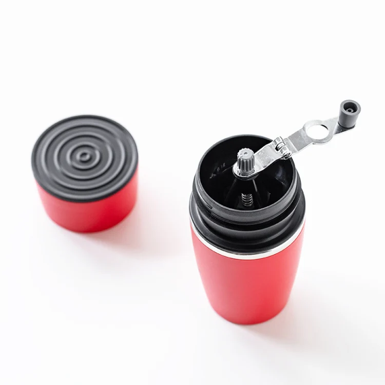 Portable Coffee Beans Grinder Home Hand-Cranked Coffee Machine Stainless Steel Grinder(Red) - Image 2