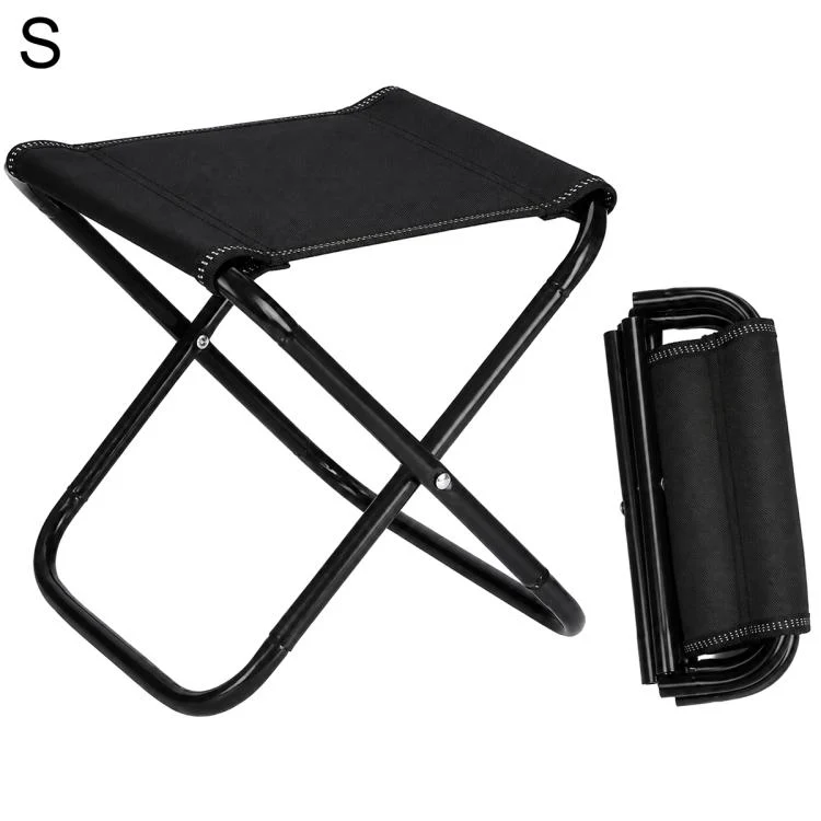 Portable Folding Outdoor Stool Mini Chair for Travel Fishing, Style:Small-Black