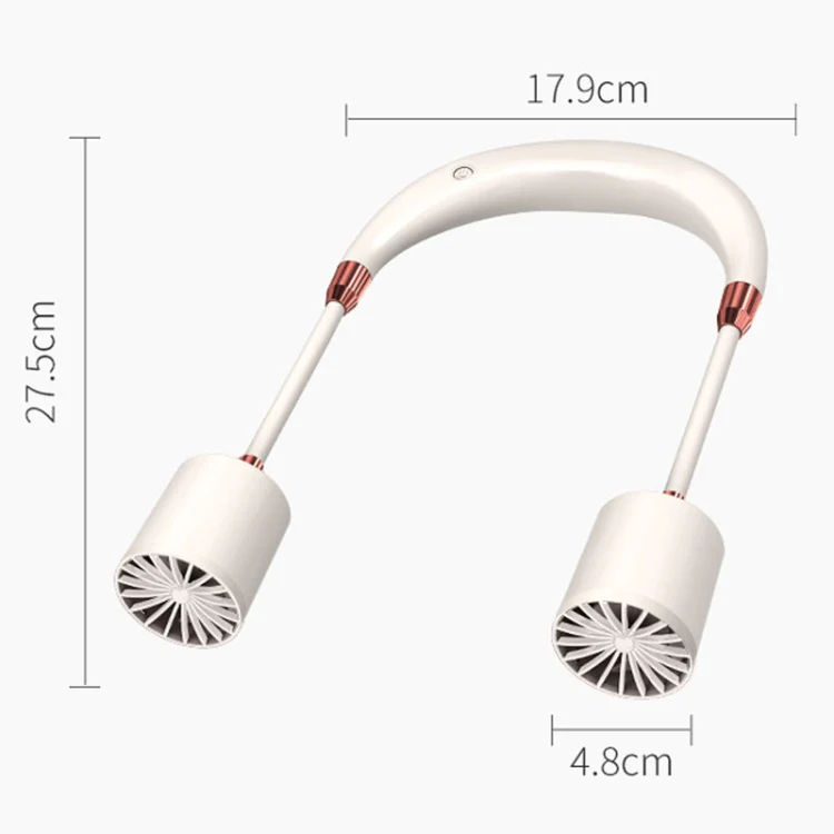 Portable Hanging Neck Fan USB Charging Long Life Outdoor Small Fan(Pink) - Image 3