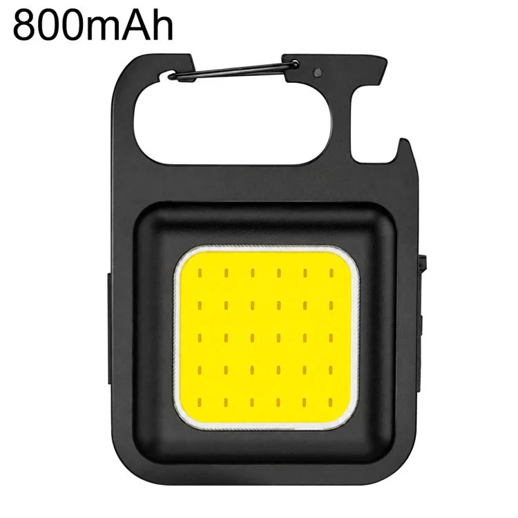 Portable Keychain Camping Light Mini COB LED Flashlight, Model:800mAh(黑色)