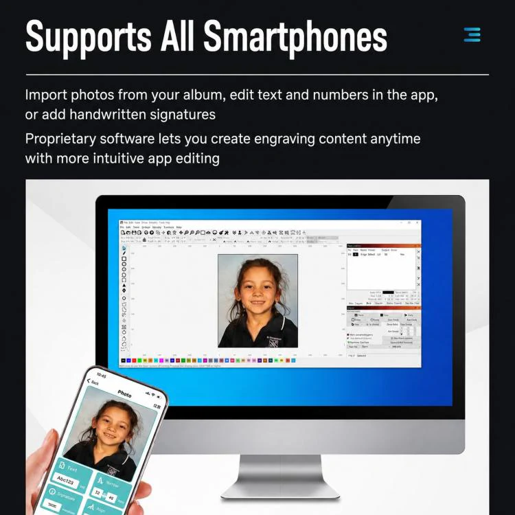 Portable Leaf Laser Engraver Mini Marking Machine For Photo Stainless Steel & Wood AU Plug(5W) - Image 6