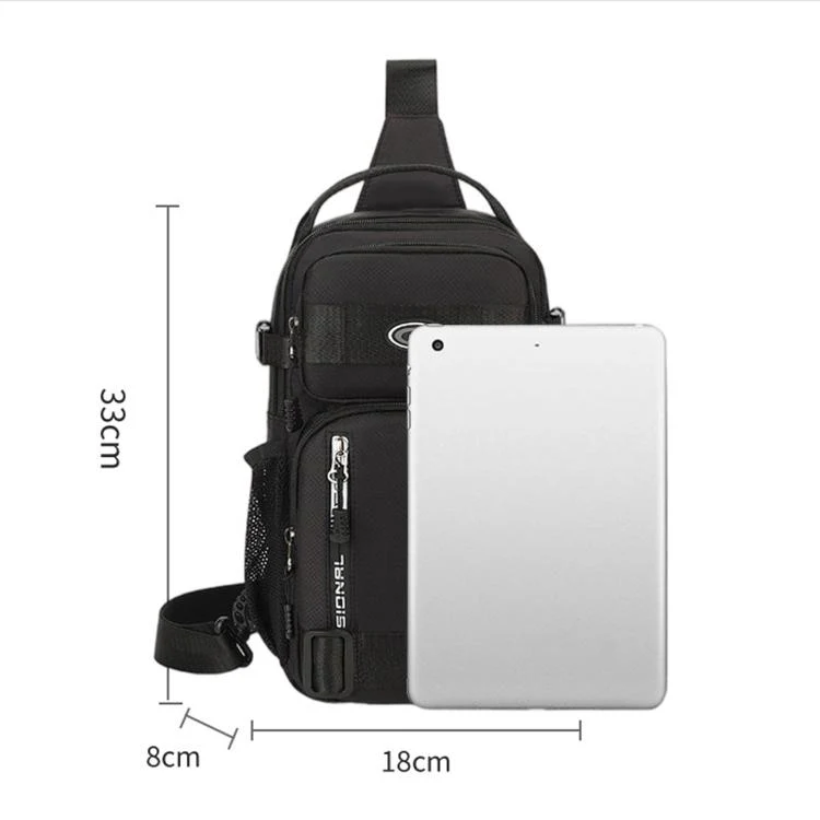 Portable Men Sports Chest Bag, Large Capacity Casual Shoulder Bag(Grey) - Image 5