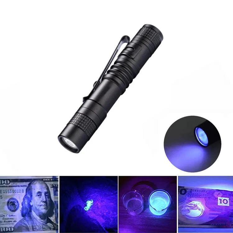 Portable Mini Flashlight Outdoor Waterproof Handheld LED Flashlight, Style: 1 Battery Purple Light