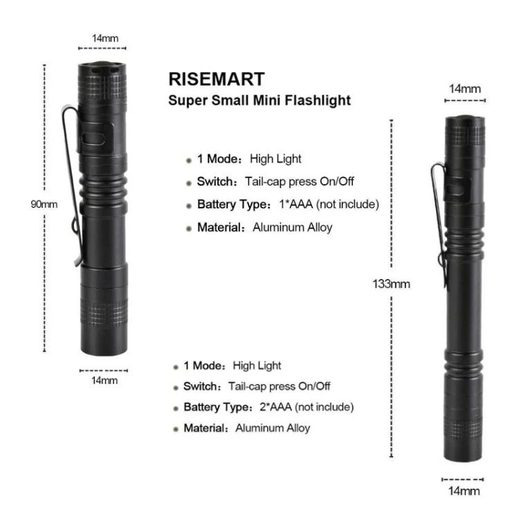 Portable Mini Flashlight Outdoor Waterproof Handheld LED Flashlight, Style: 1 Battery Purple Light - Image 3
