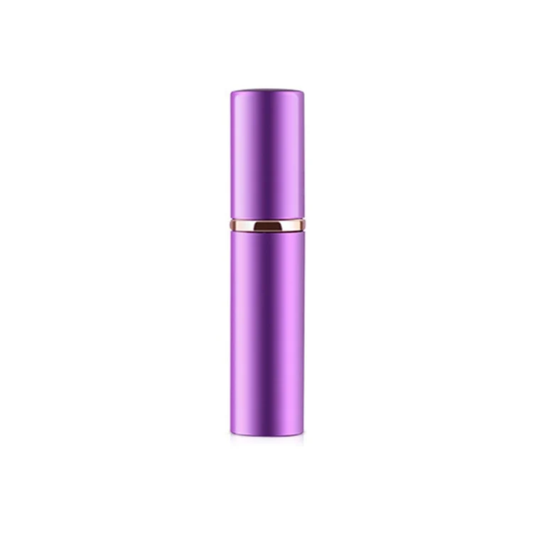 Portable Mini Refillable Glass Perfume Fine Mist Atomizers with Metallic Exterior, 5ml (Purple)