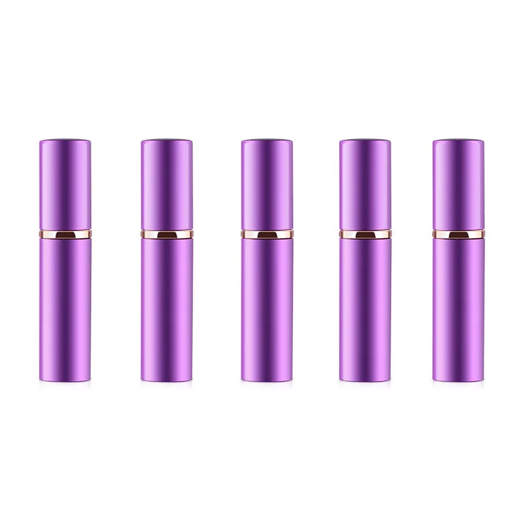 Portable Mini Refillable Glass Perfume Fine Mist Atomizers with Metallic Exterior, 5ml (Purple) - Image 2