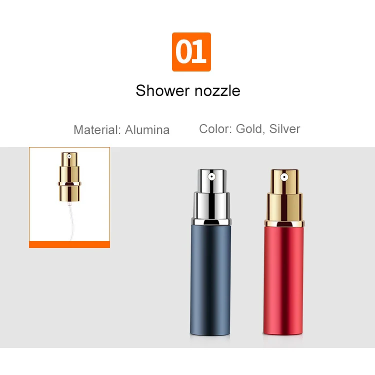 Portable Mini Refillable Glass Perfume Fine Mist Atomizers with Metallic Exterior, 5ml (Purple) - Image 3