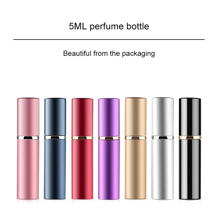 Portable Mini Refillable Glass Perfume Fine Mist Atomizers with Metallic Exterior, 5ml(Pink) - Image 8