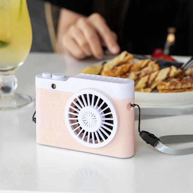 Portable Mini Usb Charging Camera Fan Hanging Neck Small Fan(Pink) - Image 6