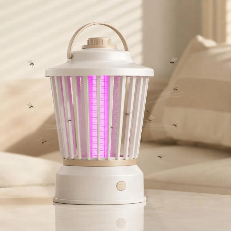 Portable Mosquito-Killing Night Light For Home And Outdoor Use, Color: Beige Charger/Plug-in