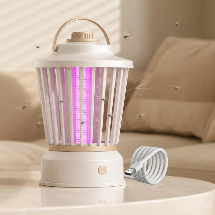 Portable Mosquito-Killing Night Light For Home And Outdoor Use, Color: Beige Straight Plug