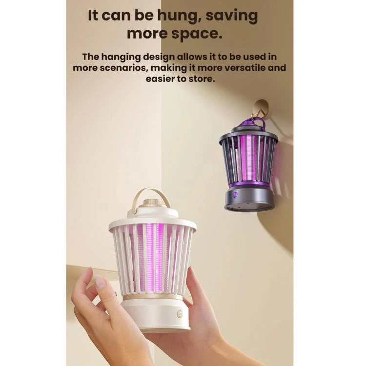 Portable Mosquito-Killing Night Light For Home And Outdoor Use, Color: Gray Purple Charger/Plug-in - Image 4