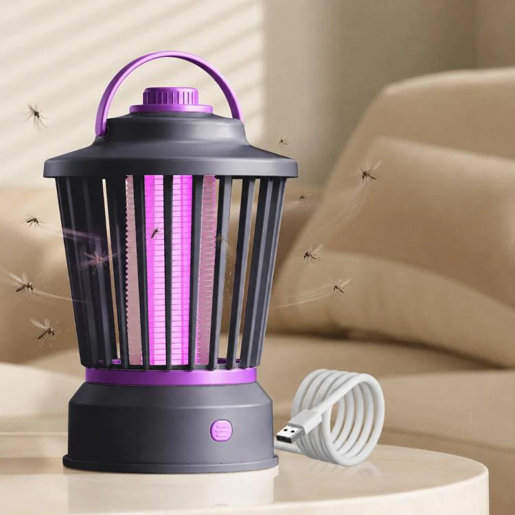 Portable Mosquito-Killing Night Light For Home And Outdoor Use, Color: Gray-purple Straight Plug