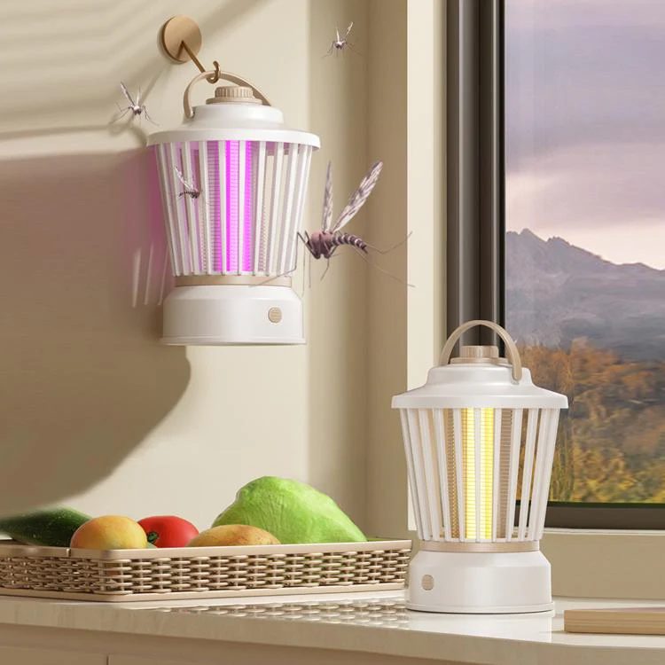 Portable Mosquito-Killing Night Light For Home And Outdoor Use, Color: Gray-purple Straight Plug - Image 10