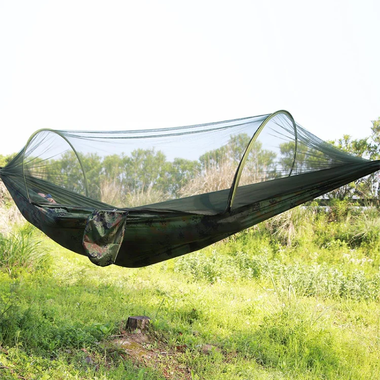Portable Outdoor Camping Full-automatic Nylon Parachute Hammock with Mosquito Nets, Size : 290 x 140cm (Camouflage) - Image 2