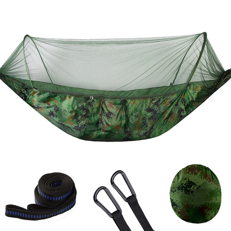 Portable Outdoor Camping Full-automatic Nylon Parachute Hammock with Mosquito Nets, Size : 290 x 140cm (Camouflage) - Image 3