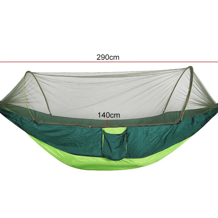 Portable Outdoor Camping Full-automatic Nylon Parachute Hammock with Mosquito Nets, Size : 290 x 140cm (Pink Blue) - Image 4