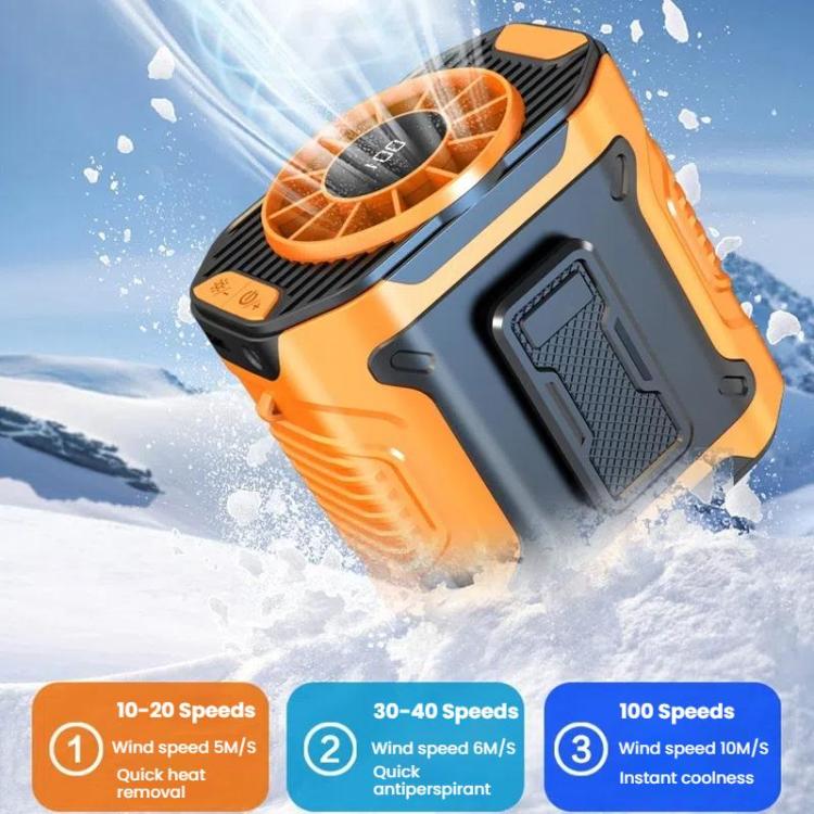 Portable Outdoor Hanging Waist Fan 100 Speeds Cooling Camping Neck Fan Long Life Charging Cooler(Green) - Image 5