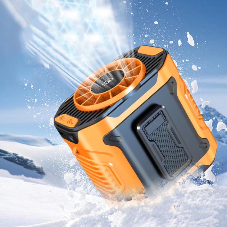 Portable Outdoor Hanging Waist Fan 100 Speeds Cooling Camping Neck Fan Long Life Charging Cooler(Orange)