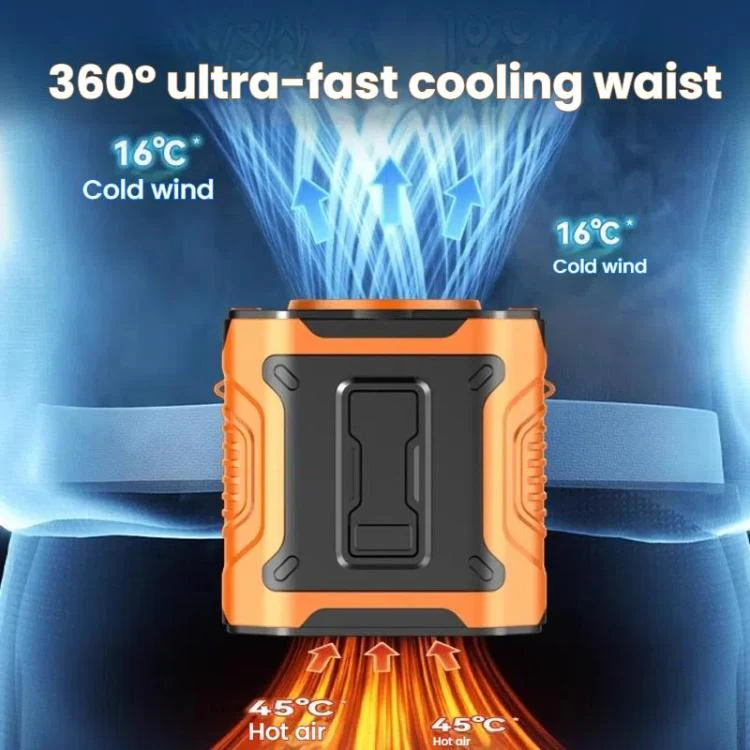 Portable Outdoor Hanging Waist Fan 100 Speeds Cooling Camping Neck Fan Long Life Charging Cooler(Orange) - Image 7
