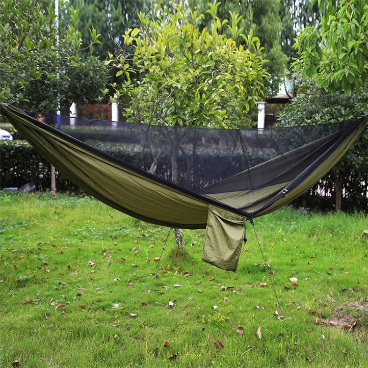 Portable Outdoor Parachute Hammock with Mosquito Nets (Army Green) - Image 2
