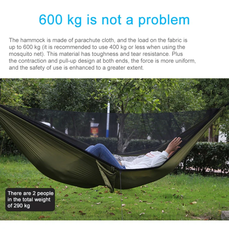 Portable Outdoor Parachute Hammock with Mosquito Nets (Blue) - Image 7
