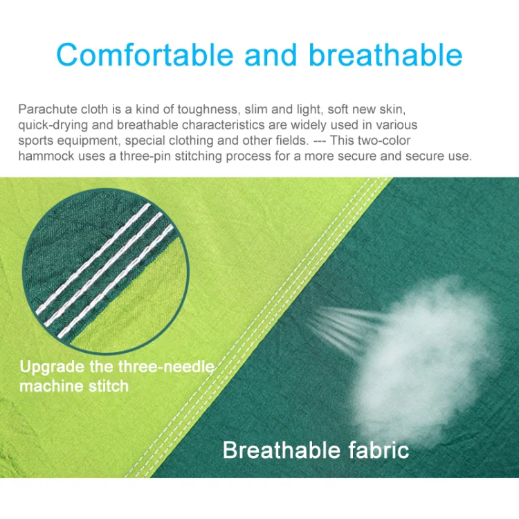 Portable Outdoor Parachute Hammock with Mosquito Nets (Blue) - Image 8