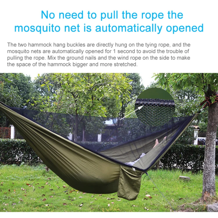 Portable Outdoor Parachute Hammock with Mosquito Nets (Blue) - Image 9
